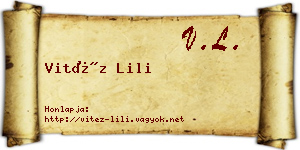 Vitéz Lili névjegykártya