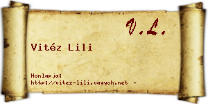 Vitéz Lili névjegykártya